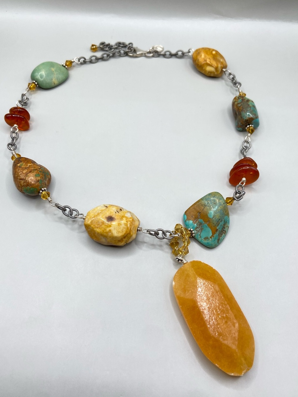 Silpada Turquoise Yellow Jade Pendant Necklace